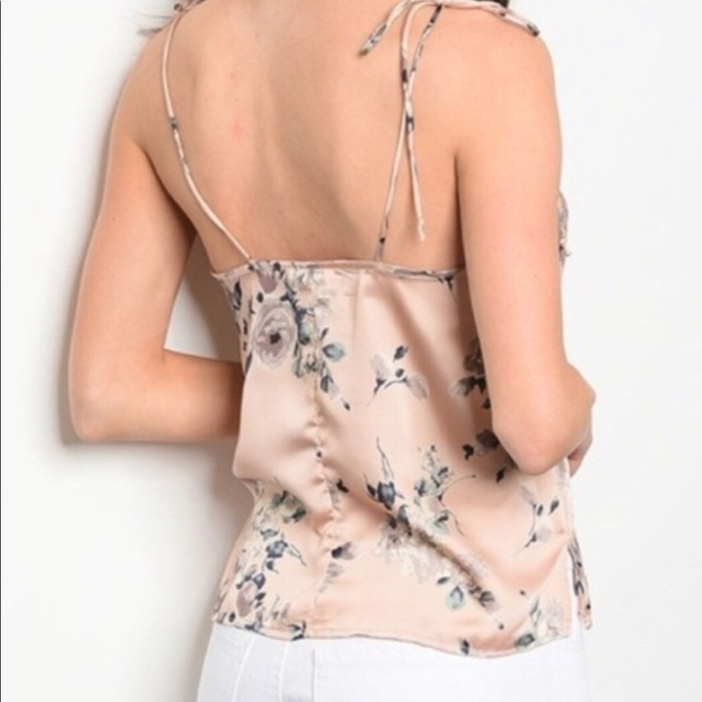 LAST ONE❗️Blush floral silky satin Cami      C6 - Picture 4 of 4